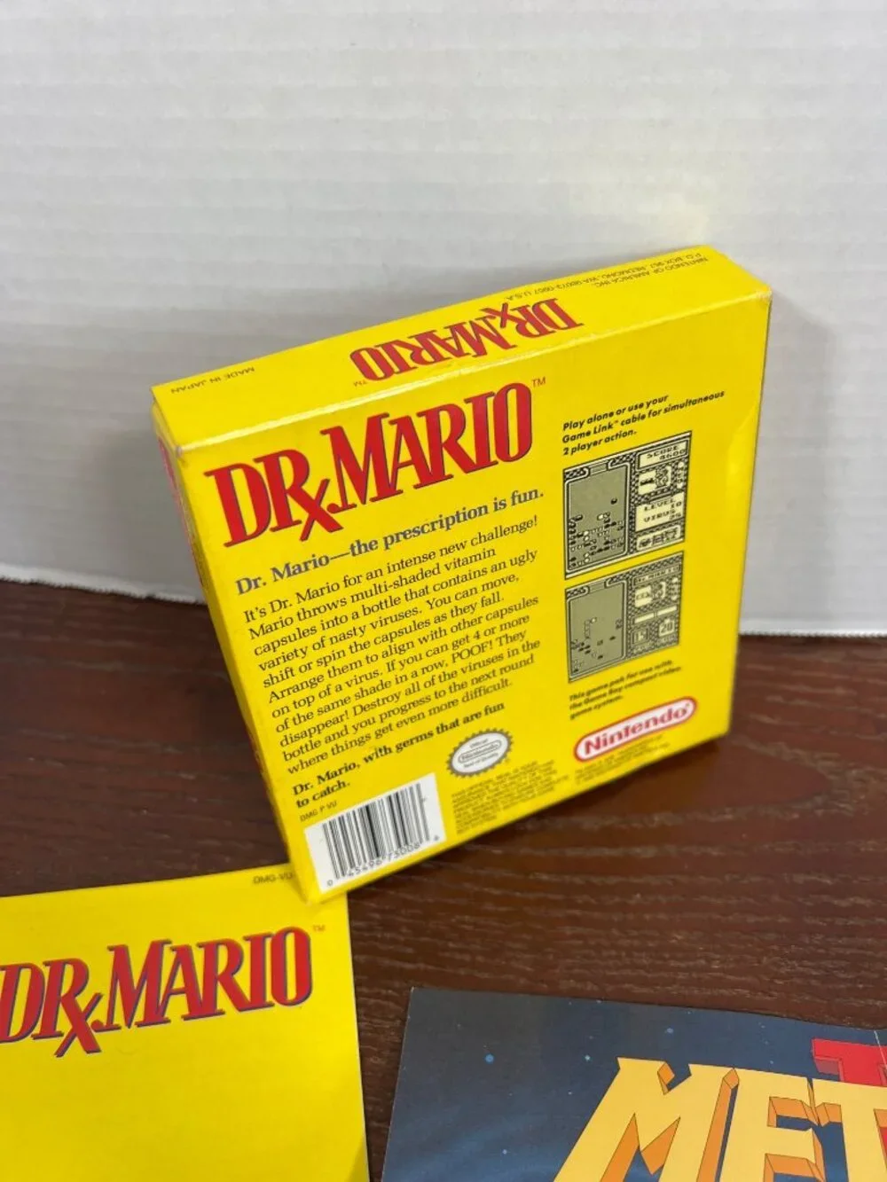 Dr. Mario Nintendo Game Boy Box  Only With Manuals & Metroid Promo Poster